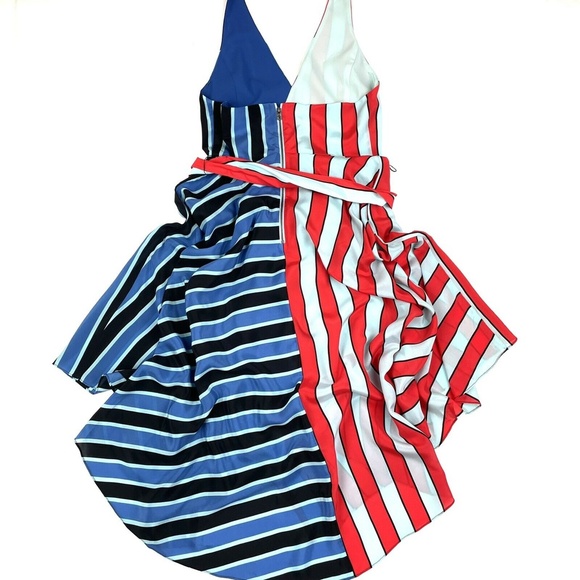 Alice + Olivia Tie Waist Silk Dress 6 - Picture 4 of 6